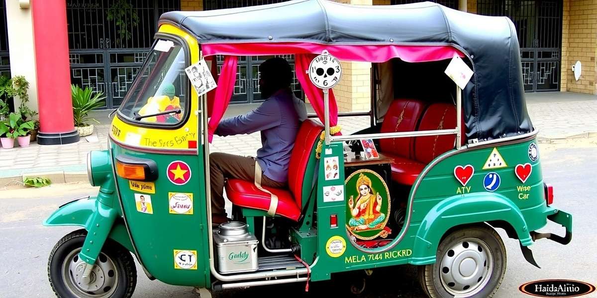 Regional Auto Customizations in Gali Gali Rickshaw Gali Gali Rickshaw showing region-specific auto customizations including religious stickers, mirror work, and colorful paint jobs
